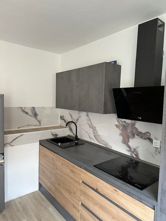 Zlatno Bijeli Mramor Zidni Panel 260x122 cm